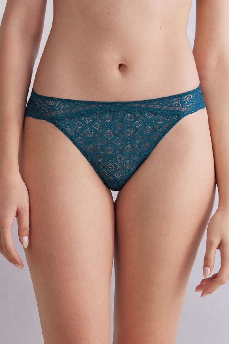 Intimissimi Low Rise Lace Panties Plave | SN-ITMSM57609