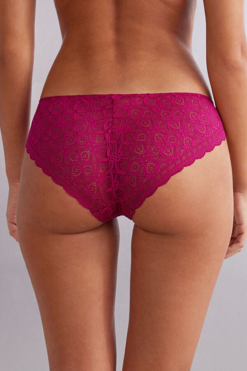 Intimissimi Low Rise Lace Panties Roze | SN-ITMSM57613