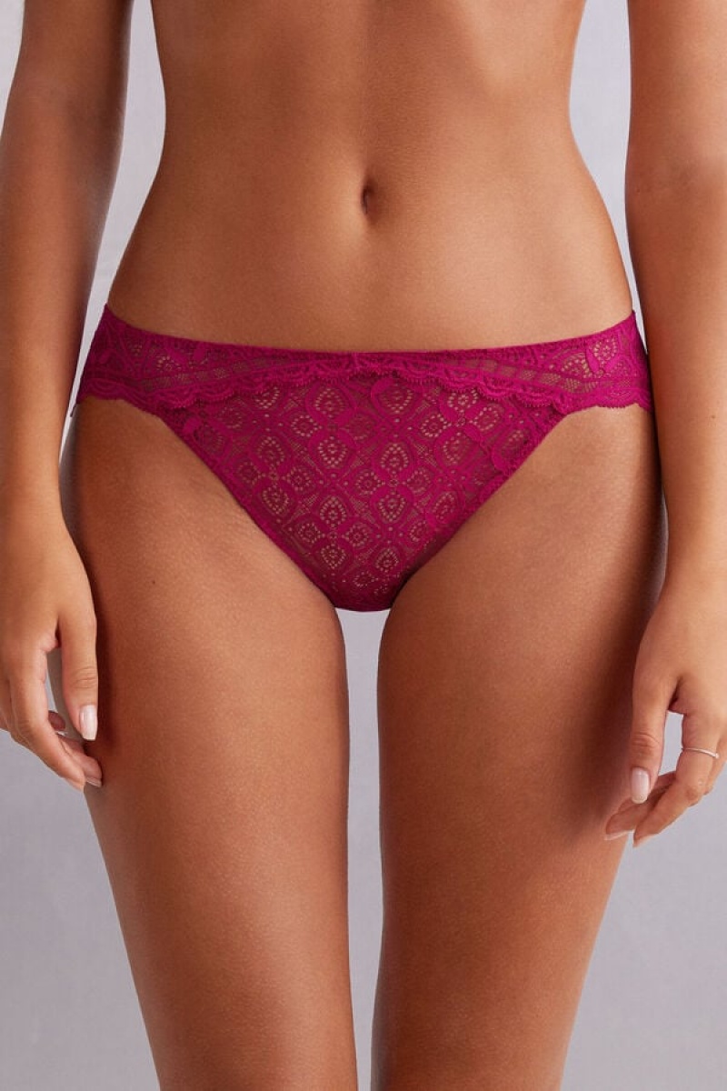 Intimissimi Low Rise Lace Panties Roze | SN-ITMSM57613