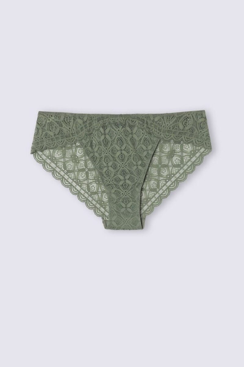 Intimissimi Low Rise Lace Panties Zelene | SN-ITMSM57606