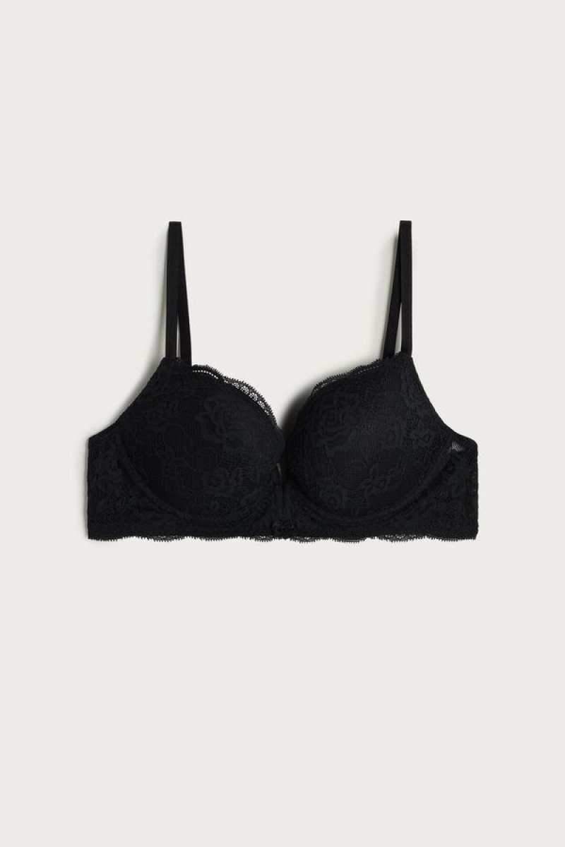 Intimissimi Mia Lace Super Push-up Bra Crne | SN-ITMSM56724