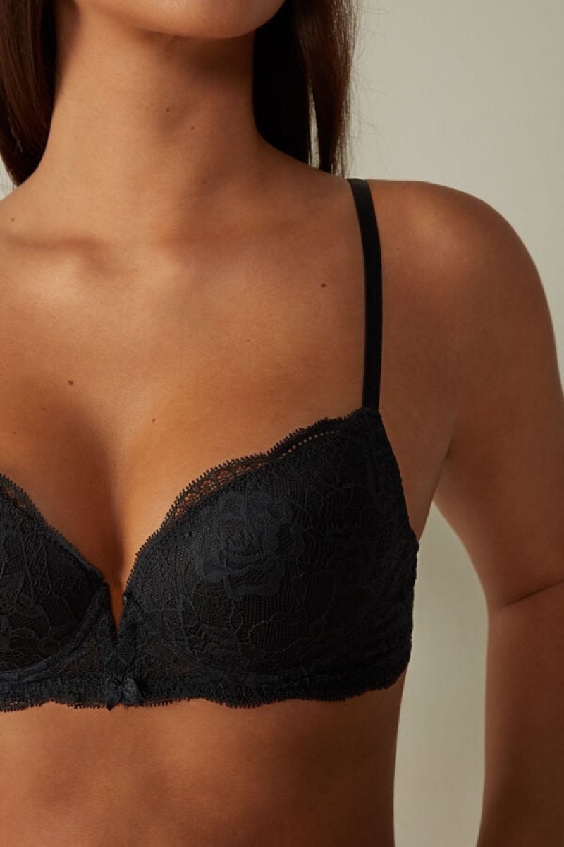 Intimissimi Mia Lace Super Push-up Bra Crne | SN-ITMSM57167