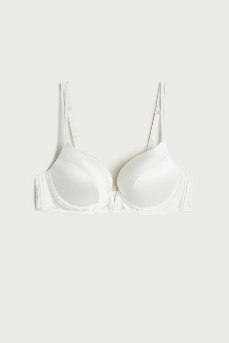 Intimissimi Mia Silk Super Push-up Bra Bijele | SN-ITMSM56729