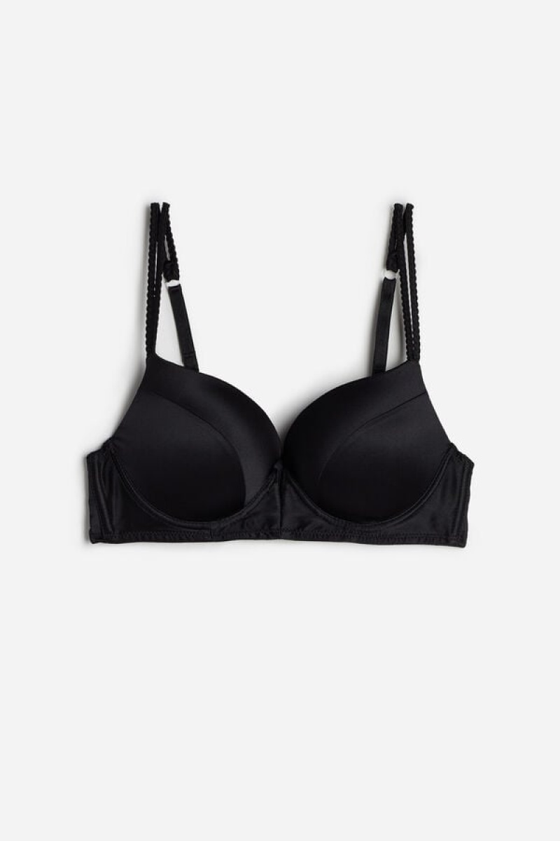 Intimissimi Mia Silk Super Push-up Bra Crne | SN-ITMSM57171