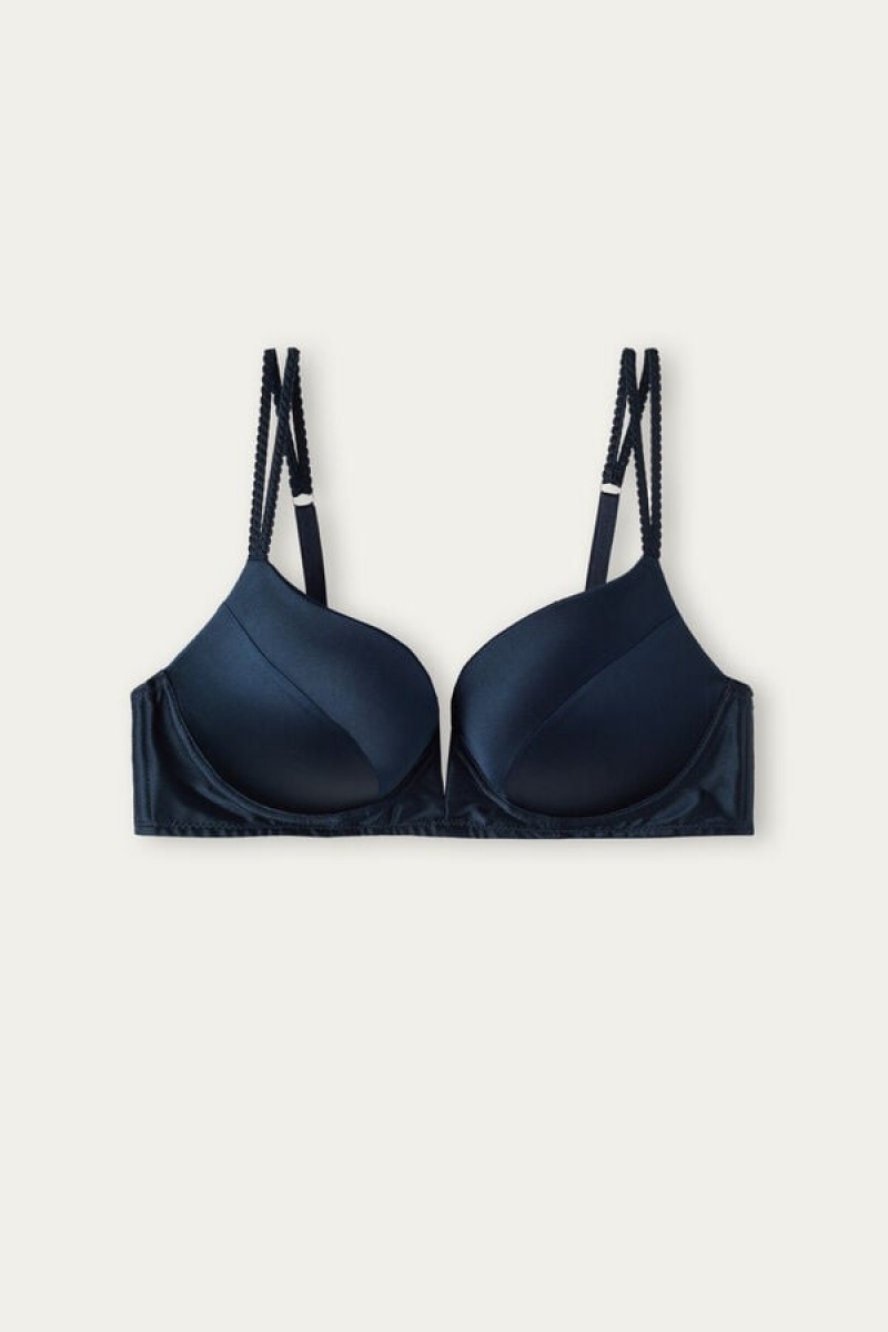 Intimissimi Mia Silk Super Push-up Bra Plave | SN-ITMSM56751