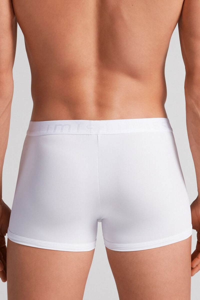 Intimissimi Microfiber Logo Boxer Shorts Bijele | SN-ITMSM58468