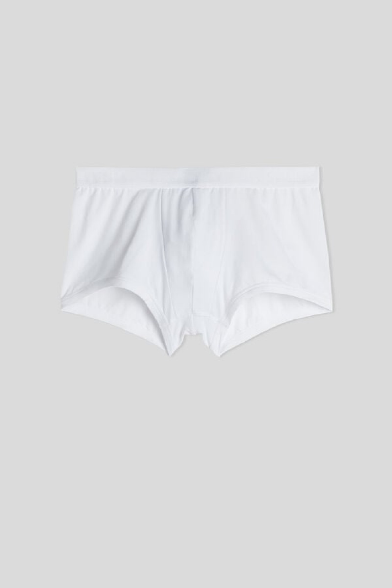 Intimissimi Microfiber Logo Boxer Shorts Bijele | SN-ITMSM58468