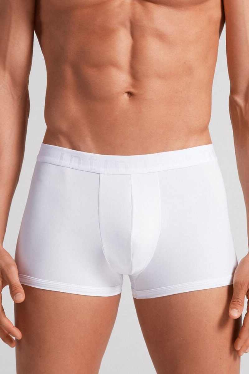 Intimissimi Microfiber Logo Boxer Shorts Bijele | SN-ITMSM58468