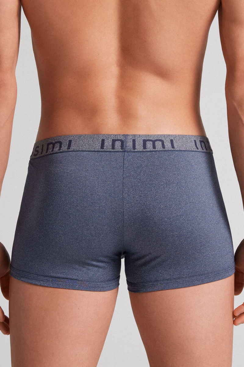 Intimissimi Microfiber Logo Boxer Shorts Plave | SN-ITMSM58474