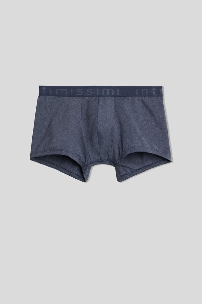 Intimissimi Microfiber Logo Boxer Shorts Plave | SN-ITMSM58474