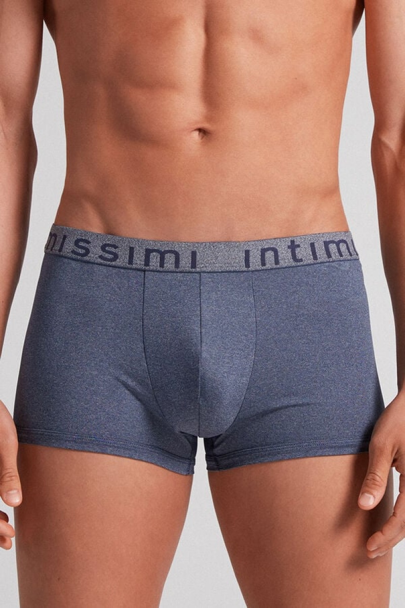 Intimissimi Microfiber Logo Boxer Shorts Plave | SN-ITMSM58474