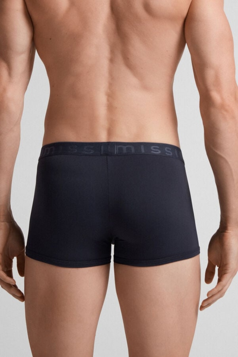 Intimissimi Microfiber Logo Boxer Shorts Plave | SN-ITMSM58489