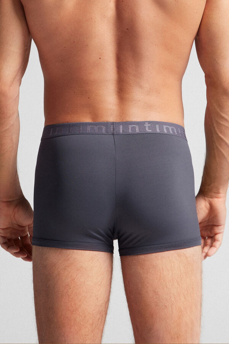 Intimissimi Microfiber Logo Boxer Shorts Sive | SN-ITMSM58490