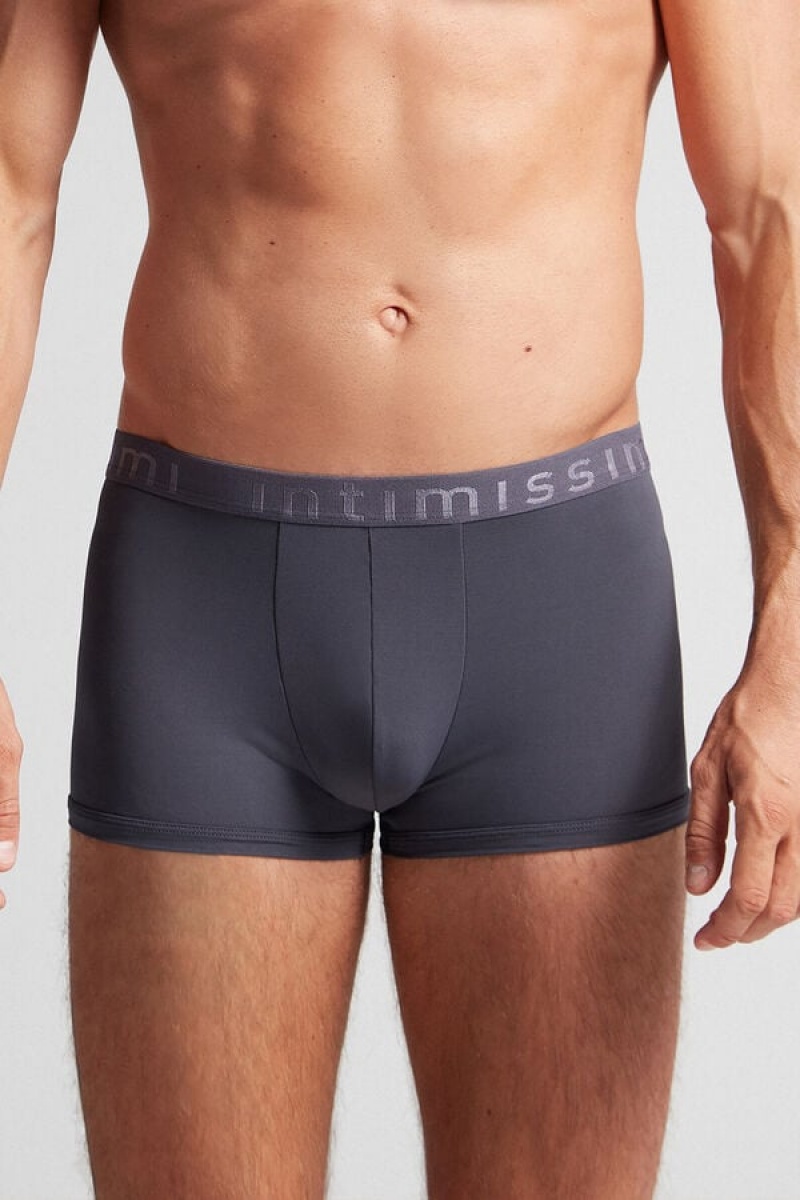 Intimissimi Microfiber Logo Boxer Shorts Sive | SN-ITMSM58490