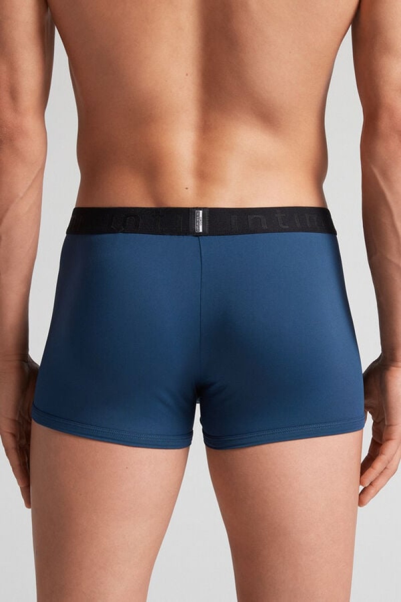 Intimissimi Microfiber Logo Boxer Shorts Plave | SN-ITMSM58504