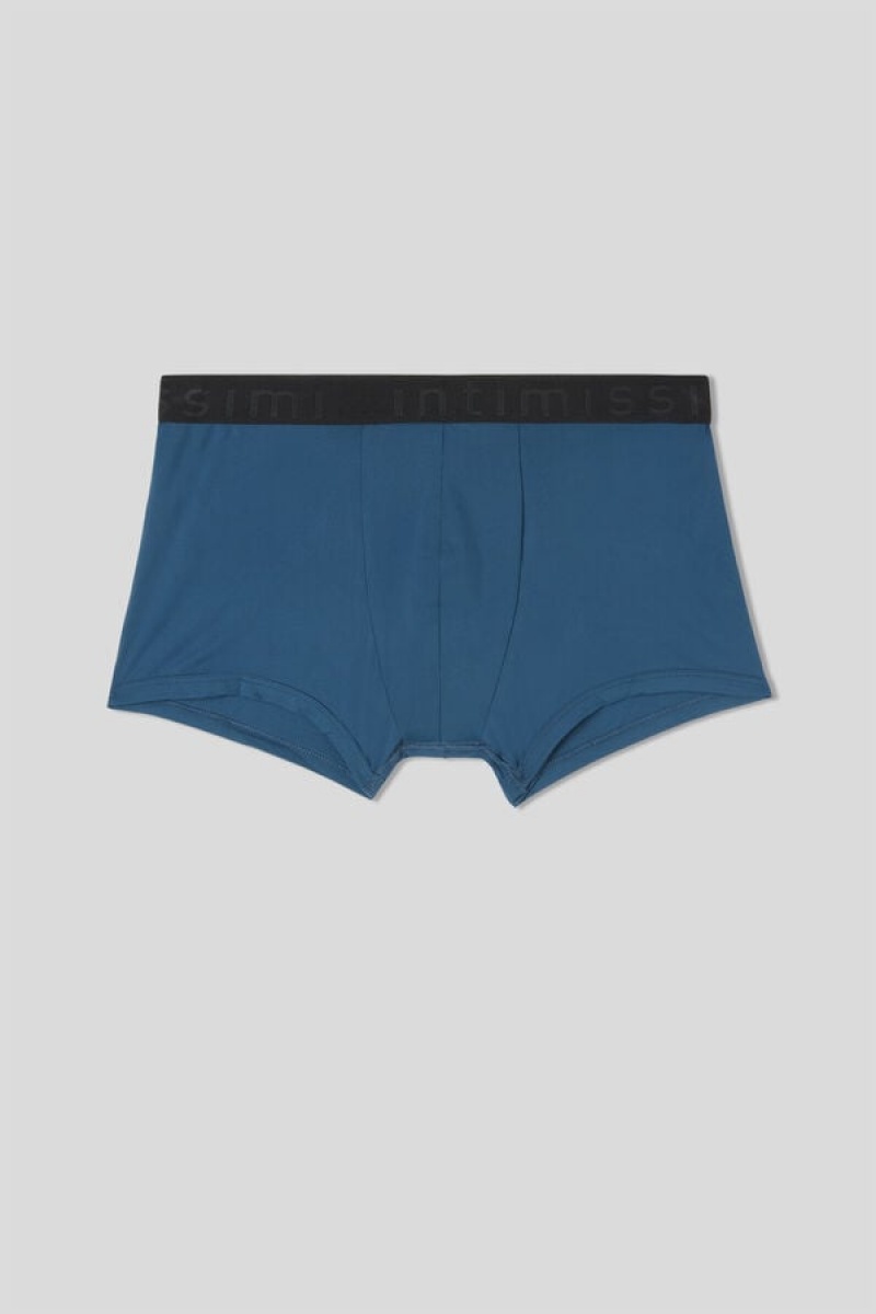 Intimissimi Microfiber Logo Boxer Shorts Plave | SN-ITMSM58504