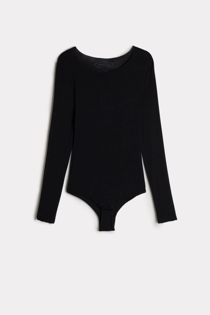 Intimissimi Modal And Cashmere Long-sleeve Bodysuit | SN-ITMSM58151