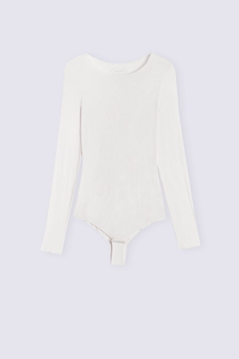 Intimissimi Modal And Cashmere Long-sleeve Bodysuit | SN-ITMSM58177