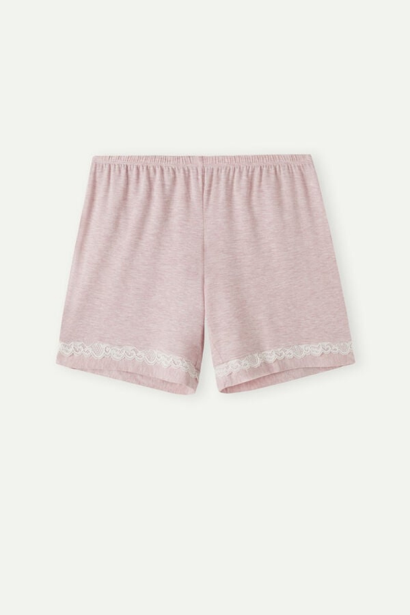 Intimissimi Modal Shorts With Lace Details Roze | SN-ITMSM58331