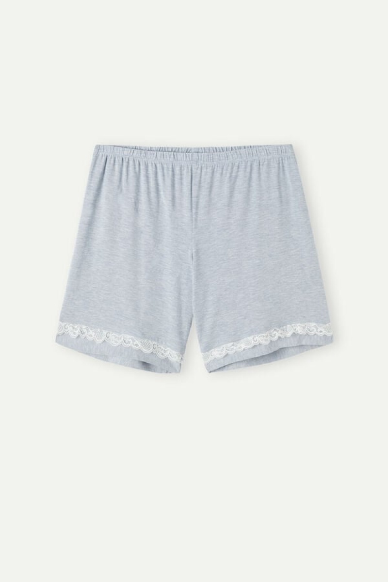 Intimissimi Modal Shorts With Lace Details Svijetlo Plave | SN-ITMSM58333