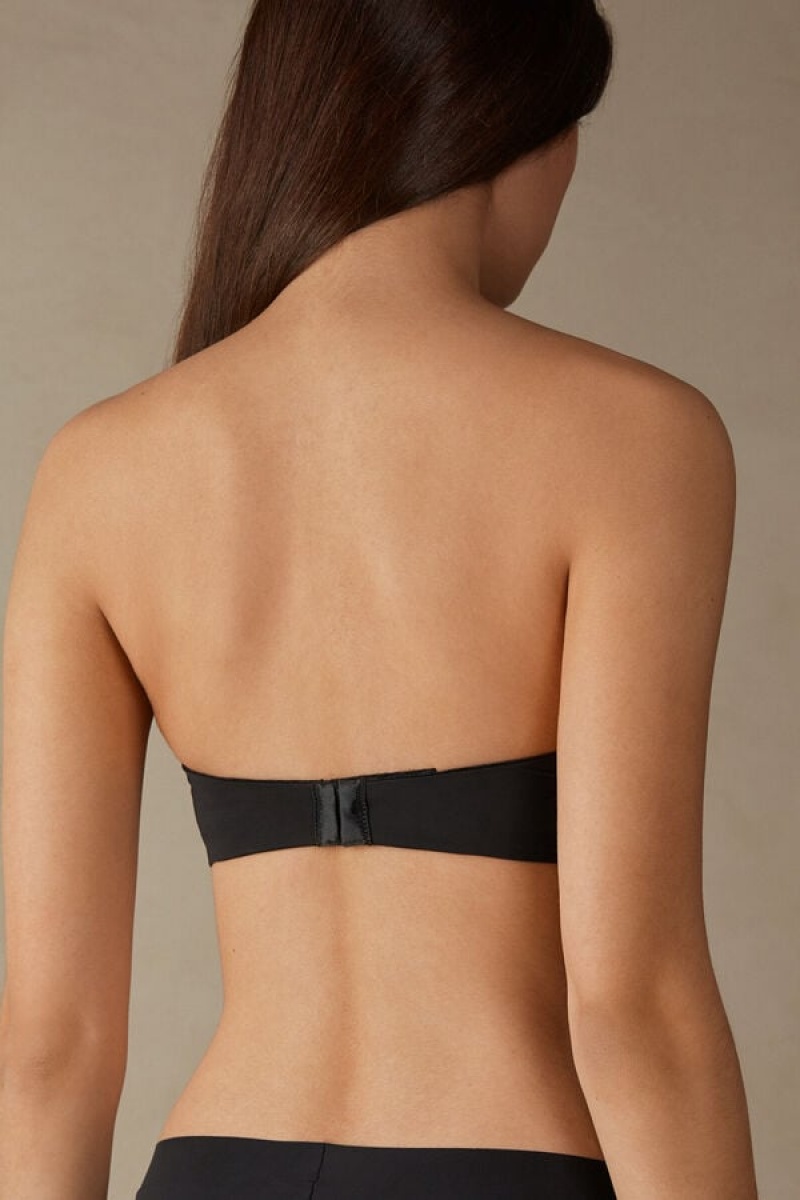 Intimissimi Monica Bandeau Bra In Ultralight Microfiber Crne | SN-ITMSM56947