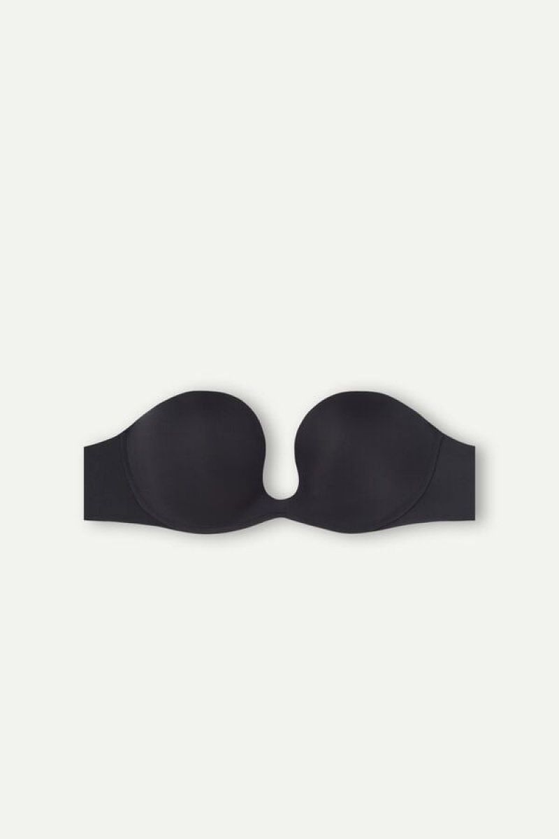 Intimissimi Monica Bandeau Bra In Ultralight Microfiber Crne | SN-ITMSM56947