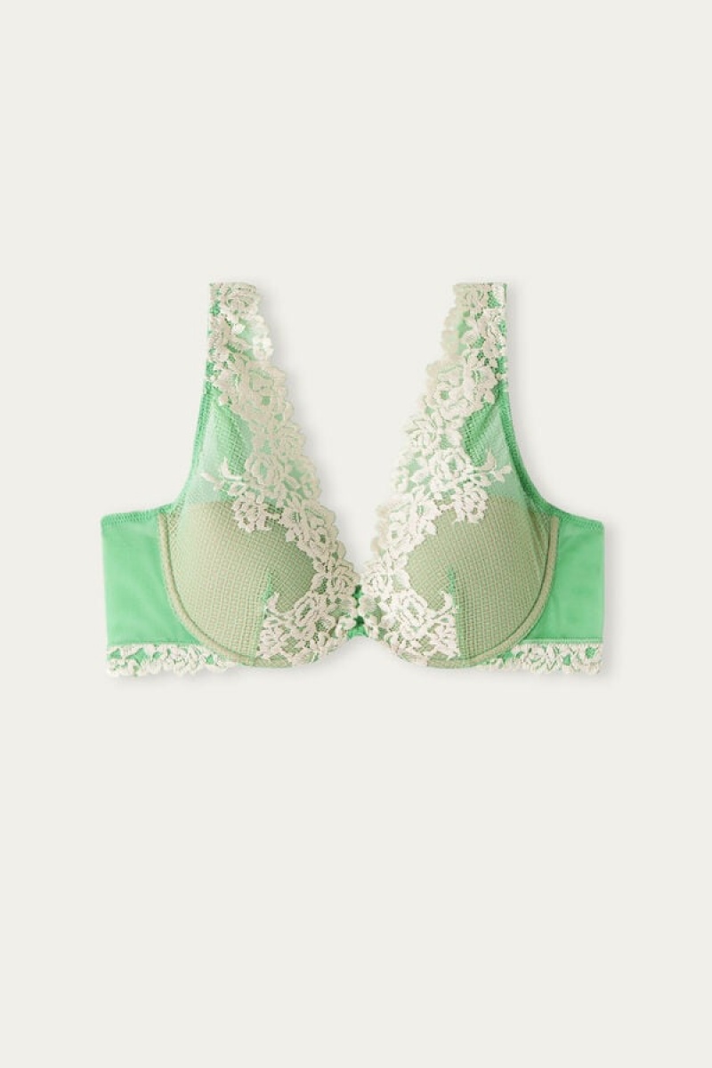 Intimissimi Pretty Flowers Elena Balconette Bra Zelene | SN-ITMSM56518