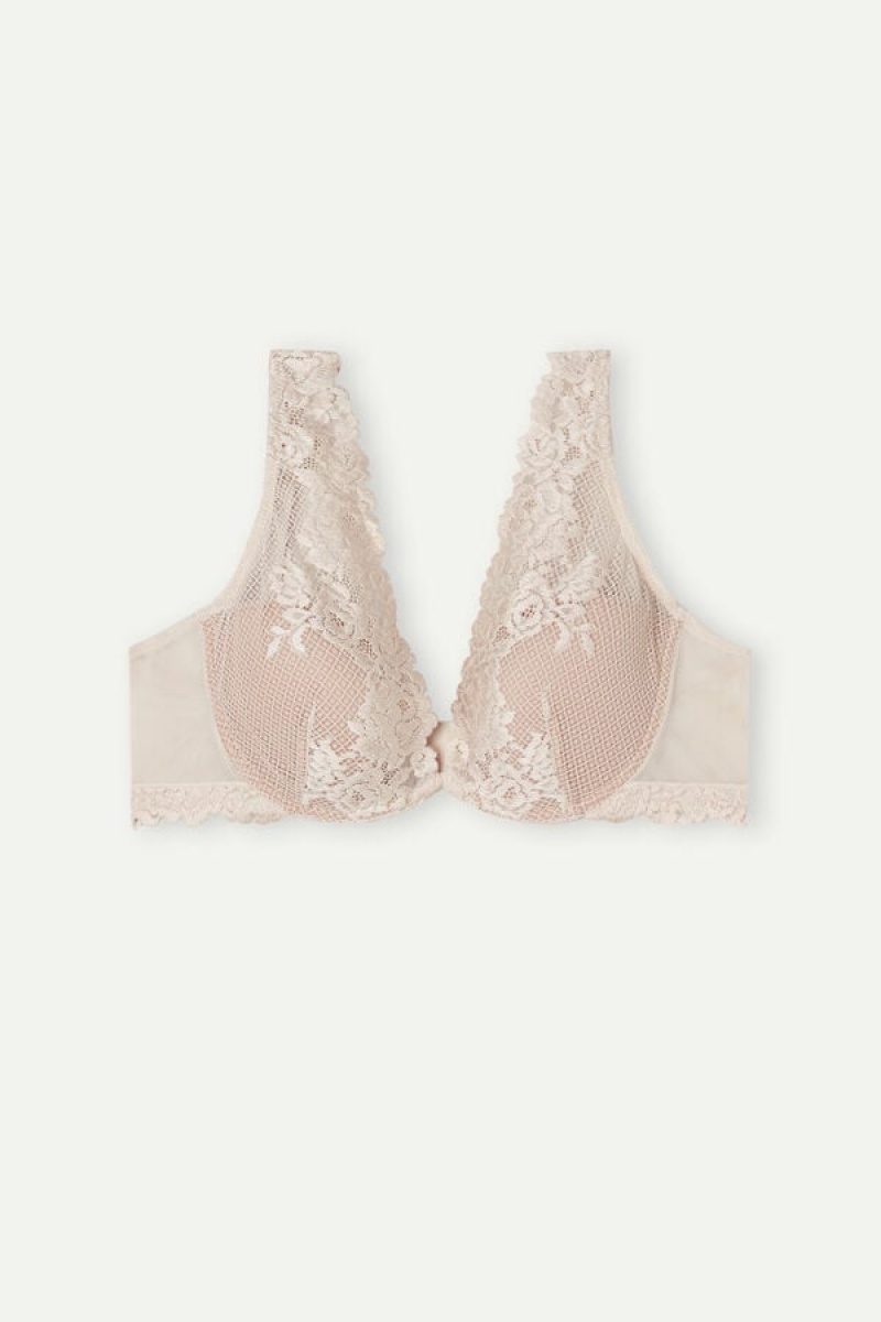 Intimissimi Pretty Flowers Elena Balconette Bra Bež | SN-ITMSM56853