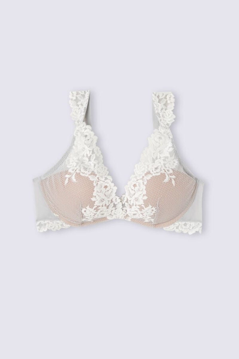 Intimissimi Pretty Flowers Giorgia Balconette Bra Bijele | SN-ITMSM56565