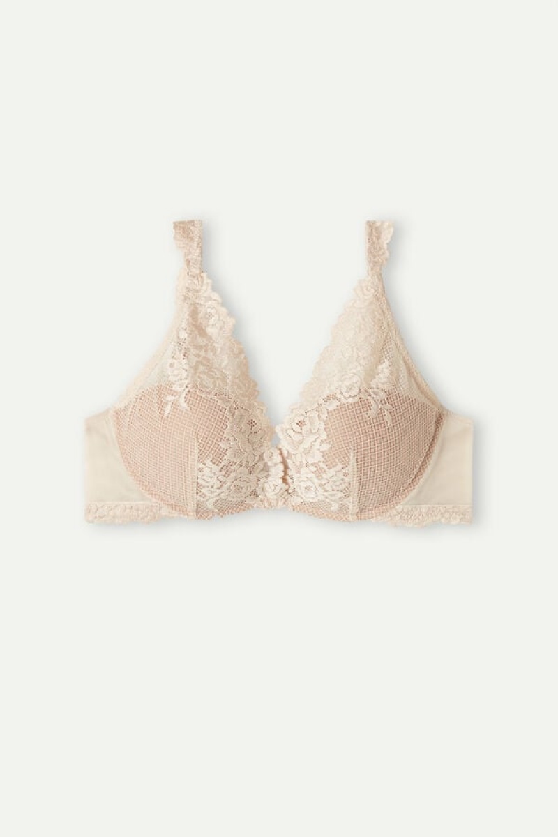 Intimissimi Pretty Flowers Giorgia Balconette Bra Bež | SN-ITMSM56851