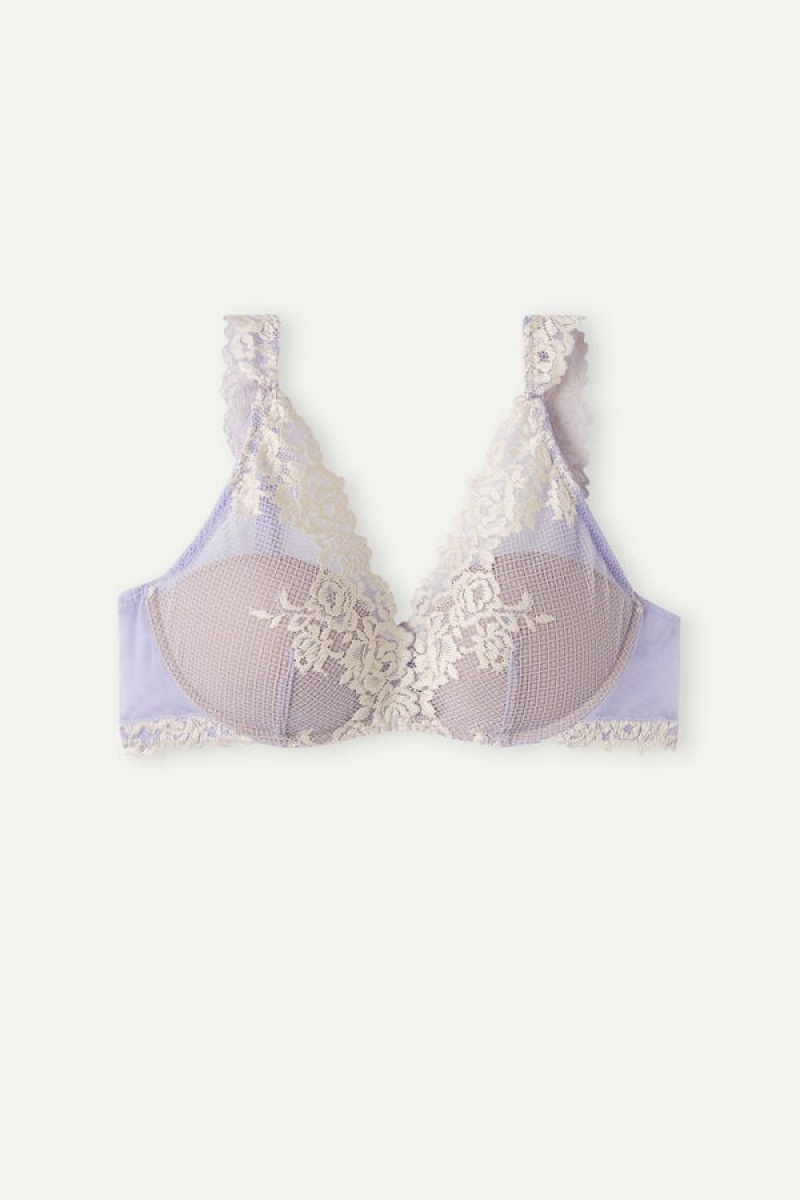 Intimissimi Pretty Flowers Giorgia Balconette Bra Ljubičaste | SN-ITMSM57275