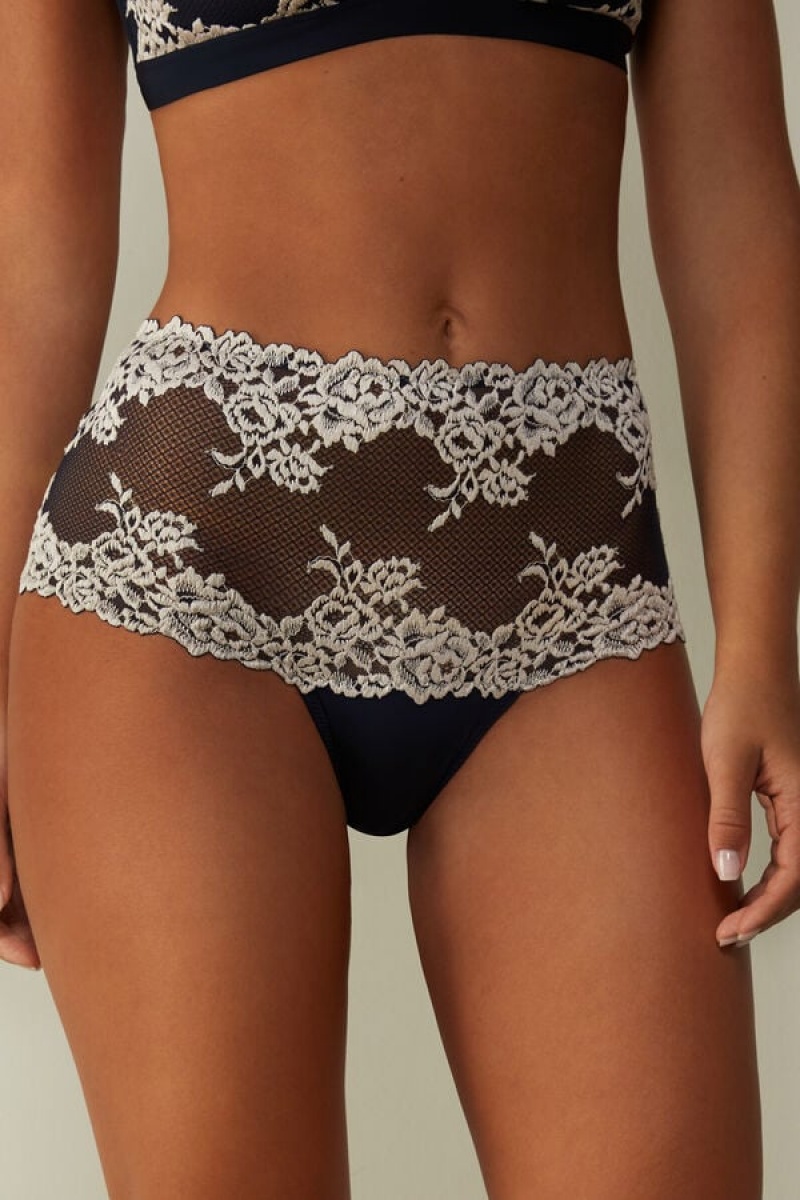 Intimissimi Pretty Flowers Hipster Brazilian Plave | SN-ITMSM57660