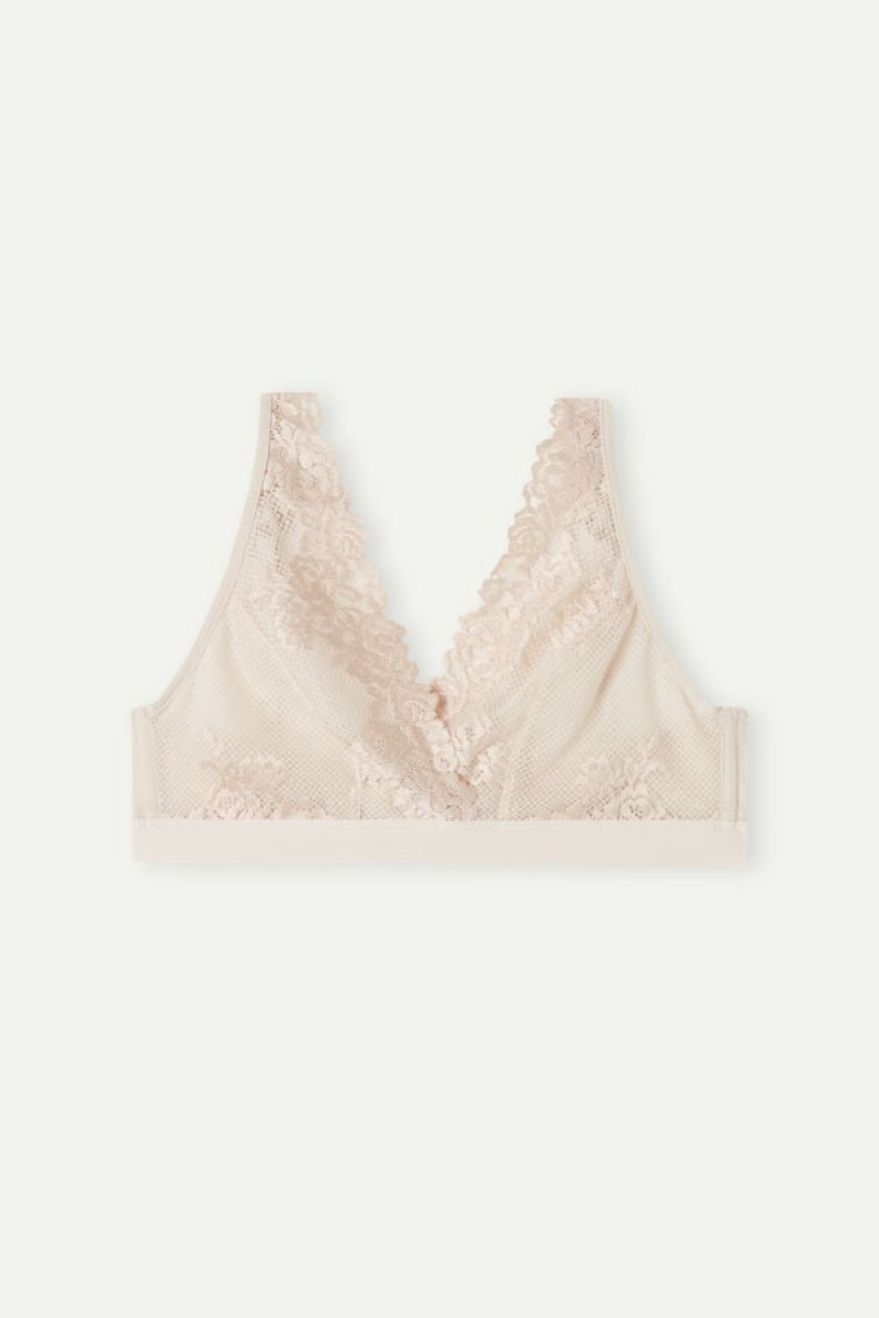 Intimissimi Pretty Flowers Lara Triangle Bra Bež | SN-ITMSM56661