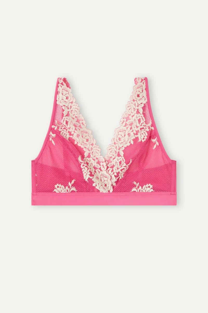 Intimissimi Pretty Flowers Lara Triangle Bra Roze | SN-ITMSM56663