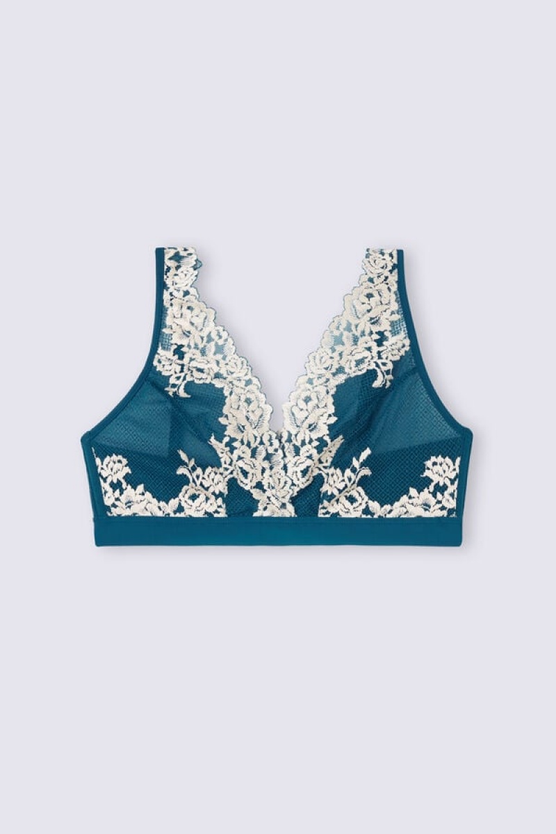 Intimissimi Pretty Flowers Lara Triangle Bra Plave | SN-ITMSM56687