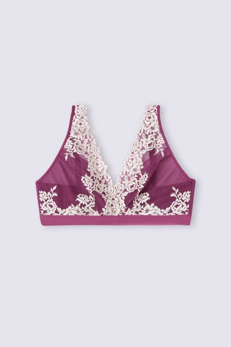 Intimissimi Pretty Flowers Lara Triangle Bra Ljubičaste | SN-ITMSM56689