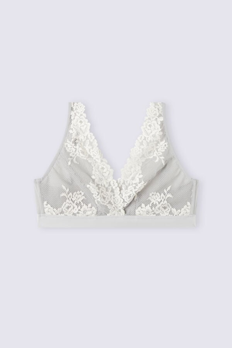 Intimissimi Pretty Flowers Lara Triangle Bra Bijele | SN-ITMSM56691