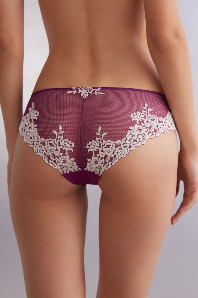 Intimissimi Pretty Flowers Panties Ljubičaste | SN-ITMSM57622