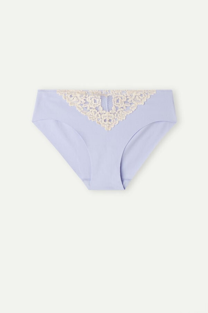 Intimissimi Pretty Flowers Seamless Cotton Panties Ljubičaste | SN-ITMSM57581