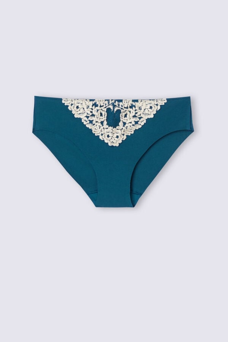 Intimissimi Pretty Flowers Seamless Cotton Panties Plave | SN-ITMSM57618