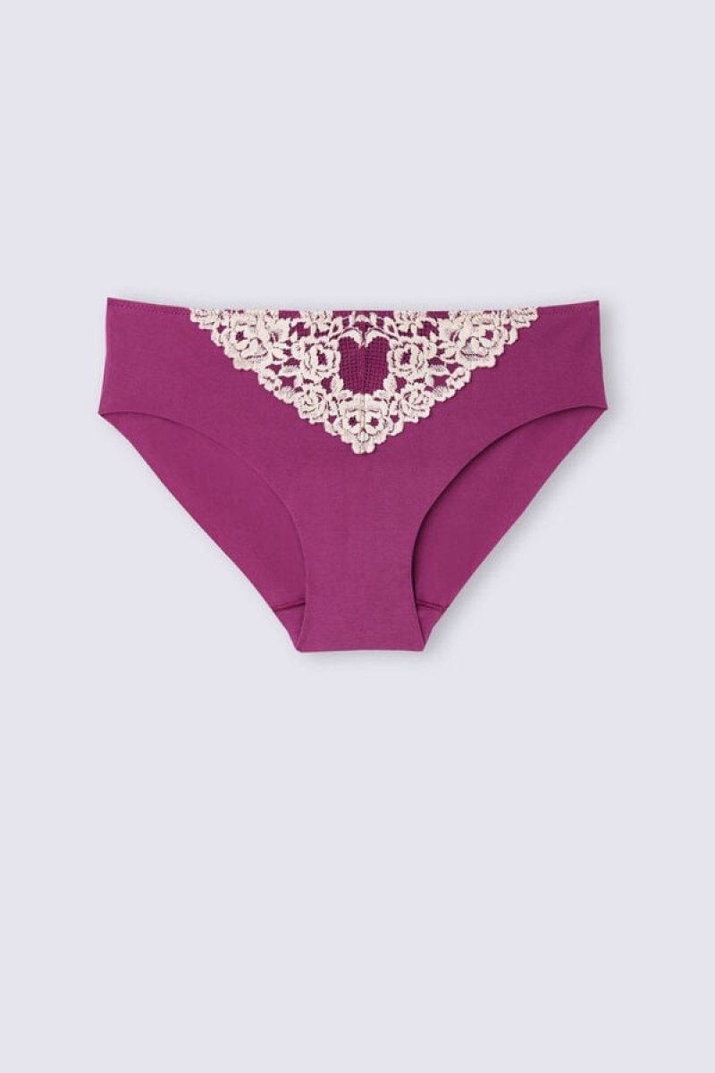 Intimissimi Pretty Flowers Seamless Cotton Panties Ljubičaste | SN-ITMSM57621