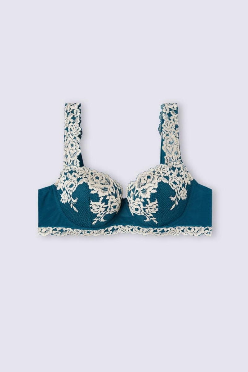 Intimissimi Pretty Flowers Sofia Balconette Bra Plave | SN-ITMSM56552