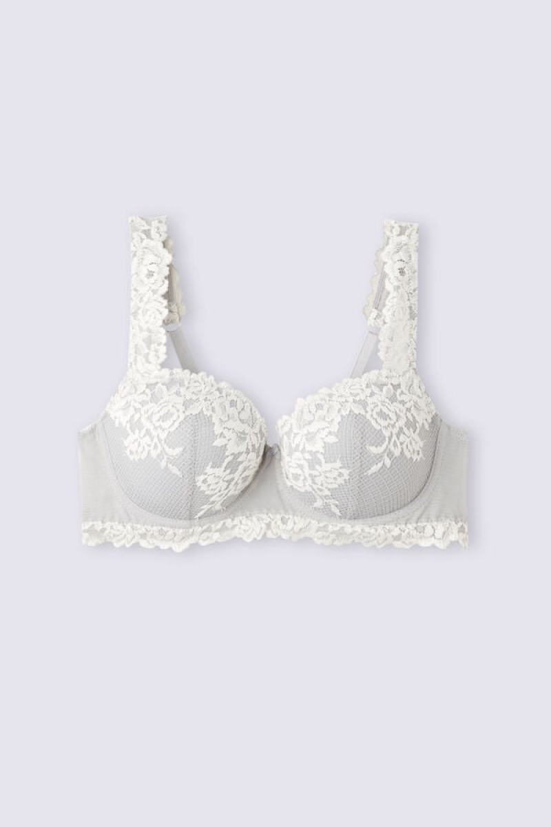 Intimissimi Pretty Flowers Sofia Balconette Bra Bijele | SN-ITMSM56564