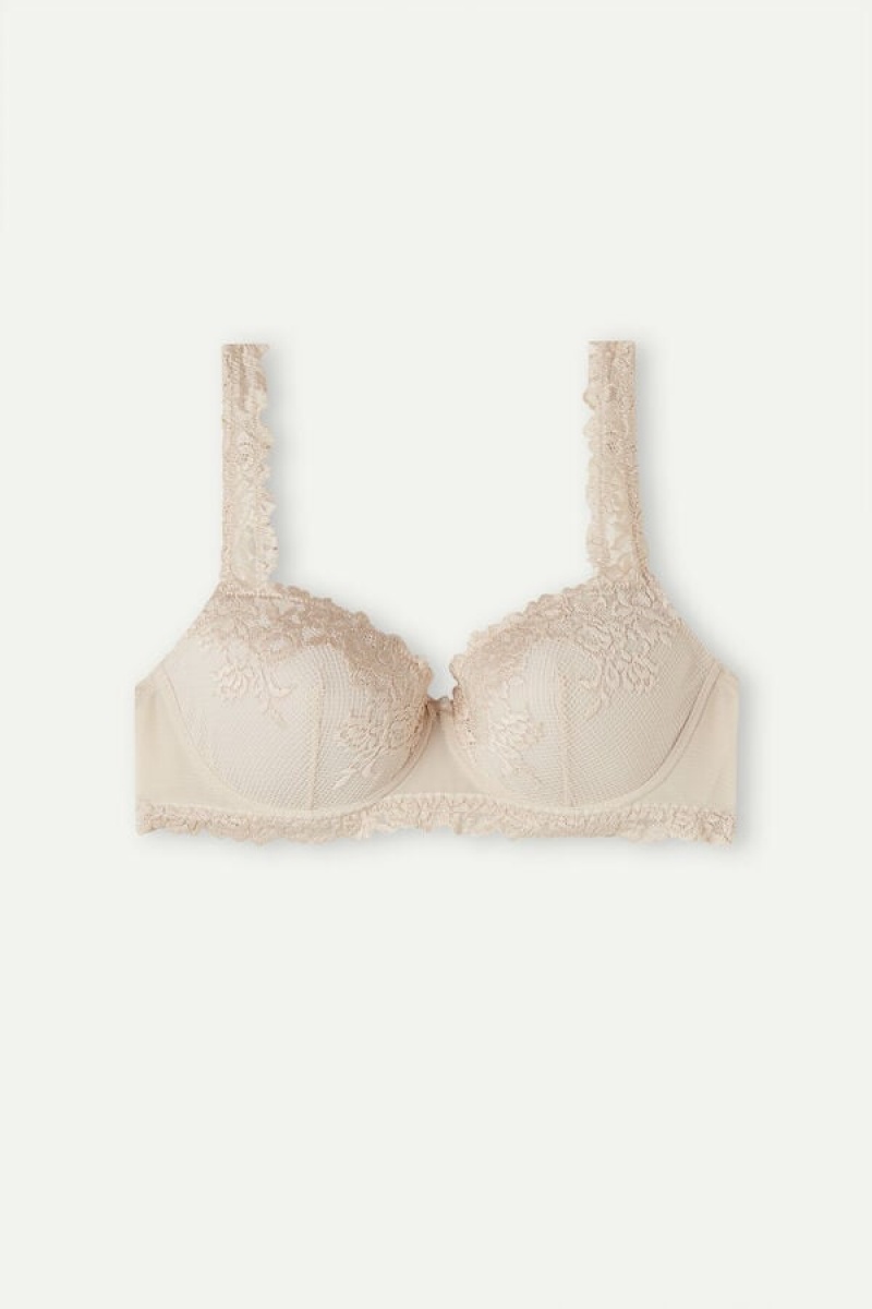 Intimissimi Pretty Flowers Sofia Balconette Bra Bež | SN-ITMSM56478