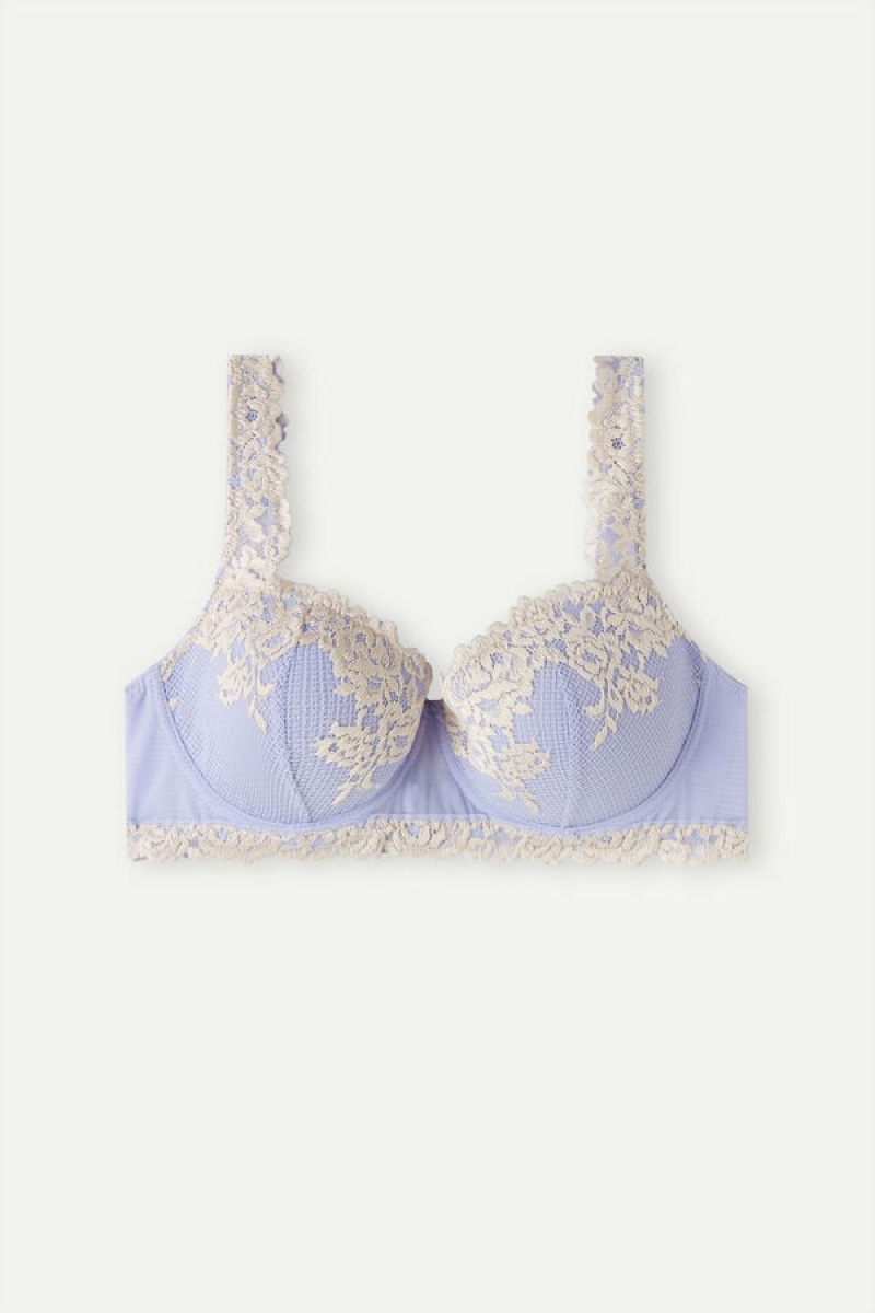 Intimissimi Pretty Flowers Sofia Balconette Bra Ljubičaste | SN-ITMSM57274