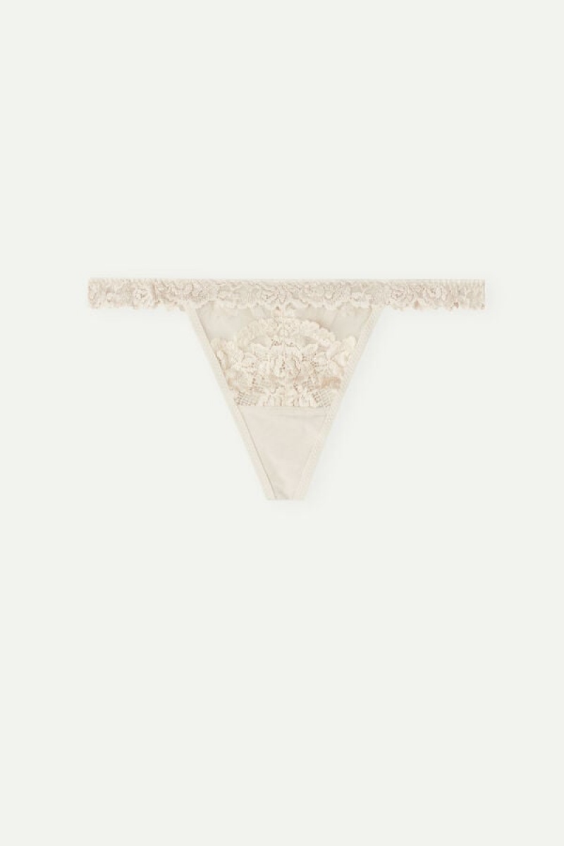 Intimissimi Pretty Flowers String Thong Bež | SN-ITMSM57728