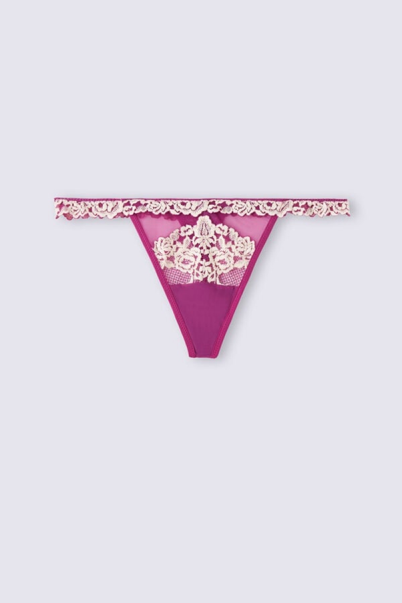 Intimissimi Pretty Flowers String Thong Ljubičaste | SN-ITMSM57751