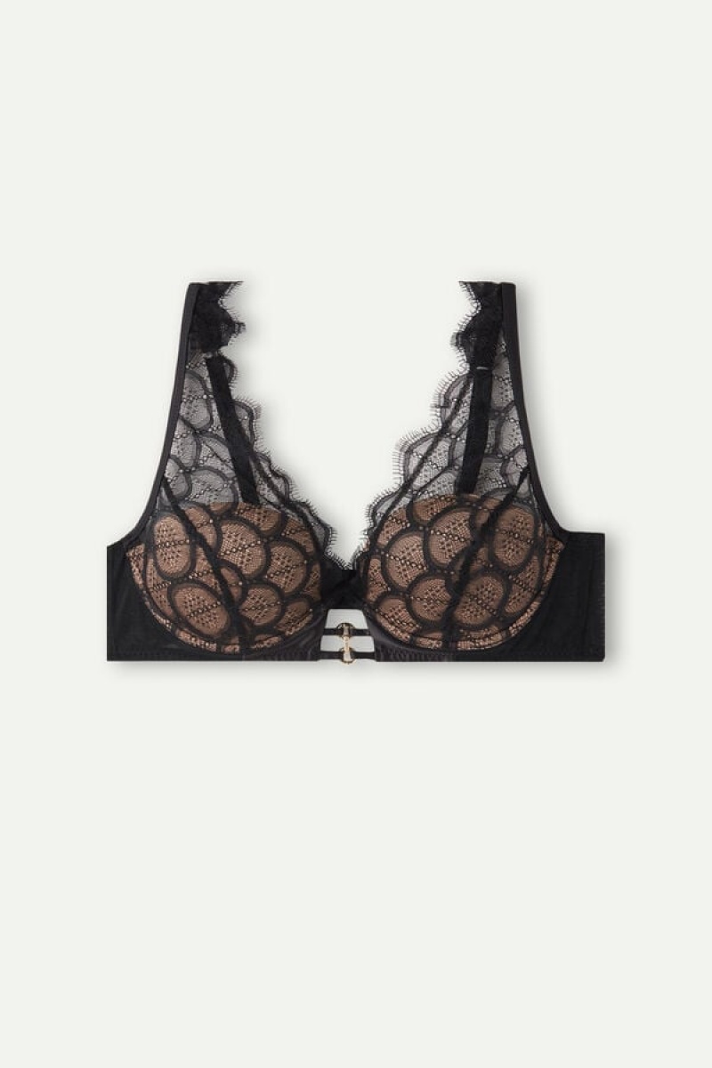 Intimissimi Pure Charme Elena Balconette Bra Crne | SN-ITMSM56856