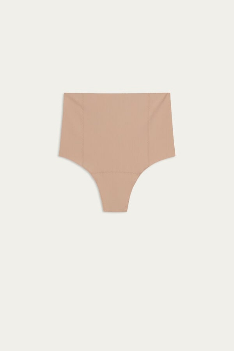 Intimissimi Raw-cut Microfiber French Knickers Bež | SN-ITMSM57667