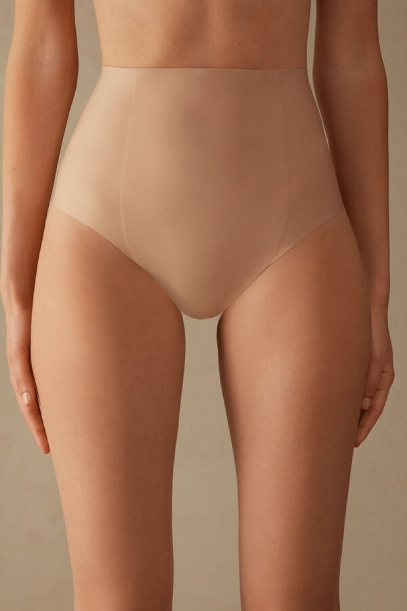 Intimissimi Raw-cut Microfiber French Knickers Bež | SN-ITMSM57667